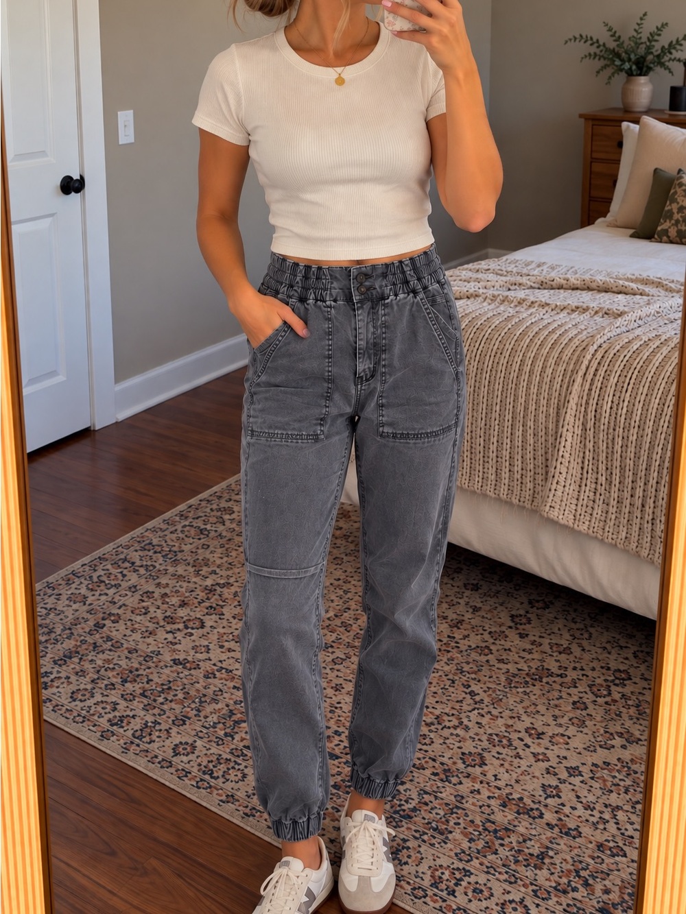 American Eagle Outfitters Washed Charcoal Joggers